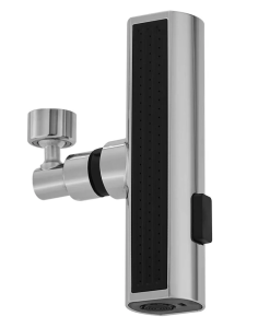 Насадка на кухон. смес. с 3 типами струи, 140*37*33 мм хром/чёрный ABSпластик) N37